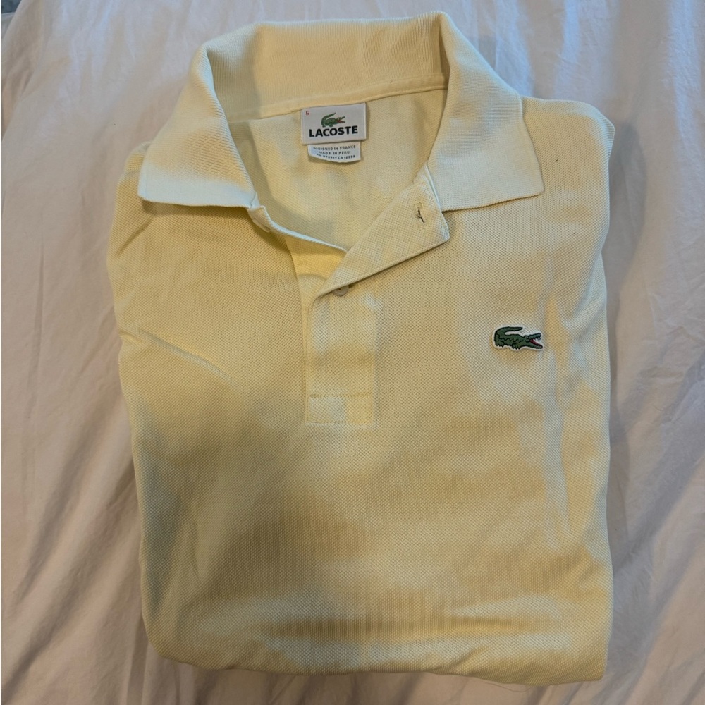 Lacoste Men’s Polo Pique Cotton Yellow - Size 5